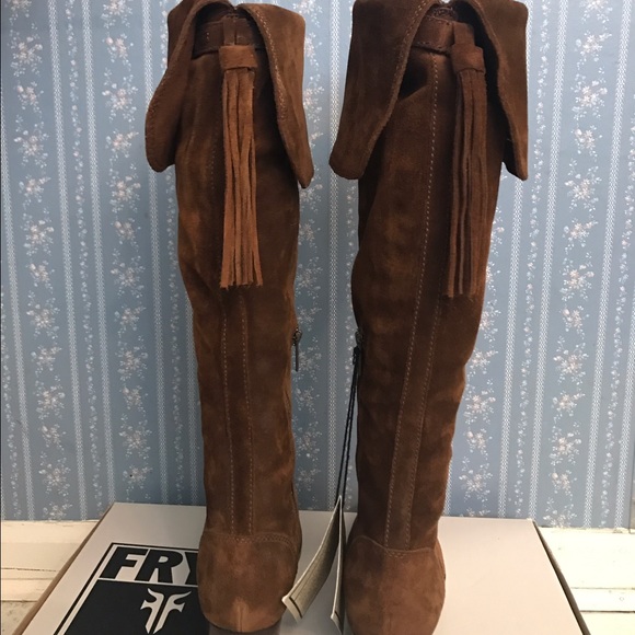 NWT FRYE Over the Knee Suede "Clara" Tassel Tall G O R G E O U S Boots - Picture 7 of 10